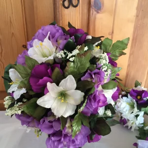 Purple Passion Round Bridal Bouquet & Matching Bout