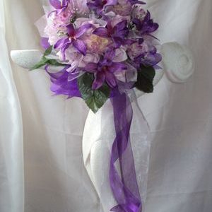 Pink & Purple Bridal Bouquet & Matching Bout