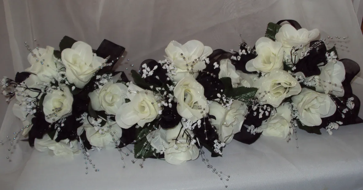 Black & white Wedding Flowers 8 Piece Package - Image 2