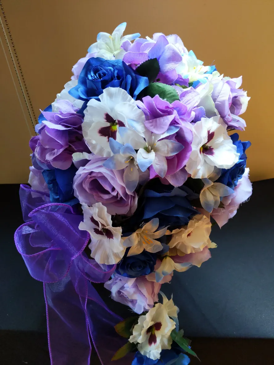 Whimsical Pansy Wedding Flowers 15 Piece Package - Image 3