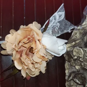 White Rose and Blush Peony Corsage
