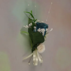 Teal & Pink Blush Boutonnieres
