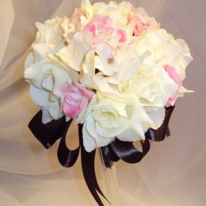 White Roses Bridal wedding Bouquet & Matching Bout