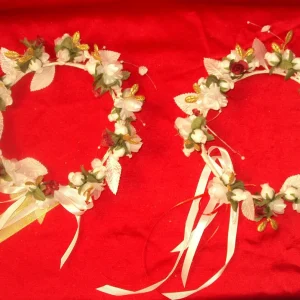 Lady in Red Wedding Head Wreath - 2 Pieces