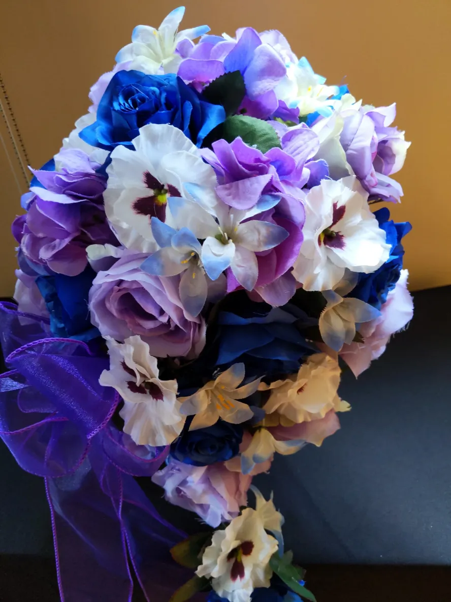 Whimsical Pansy Wedding Flowers 15 Piece Package