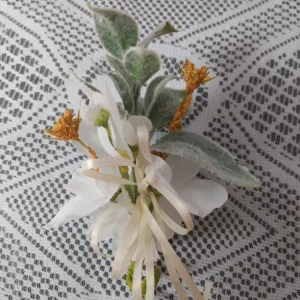 White and Green Boutonniere