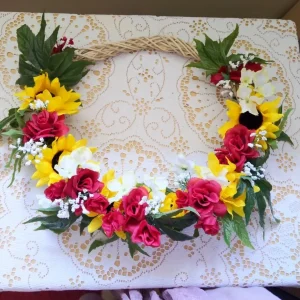Sunflower Hemp Bridal Hoop & Matching Boot